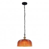 Oriel Lighting-Maison Retro Styled Halophane Glass Pendant-Clear / Blue / Amber